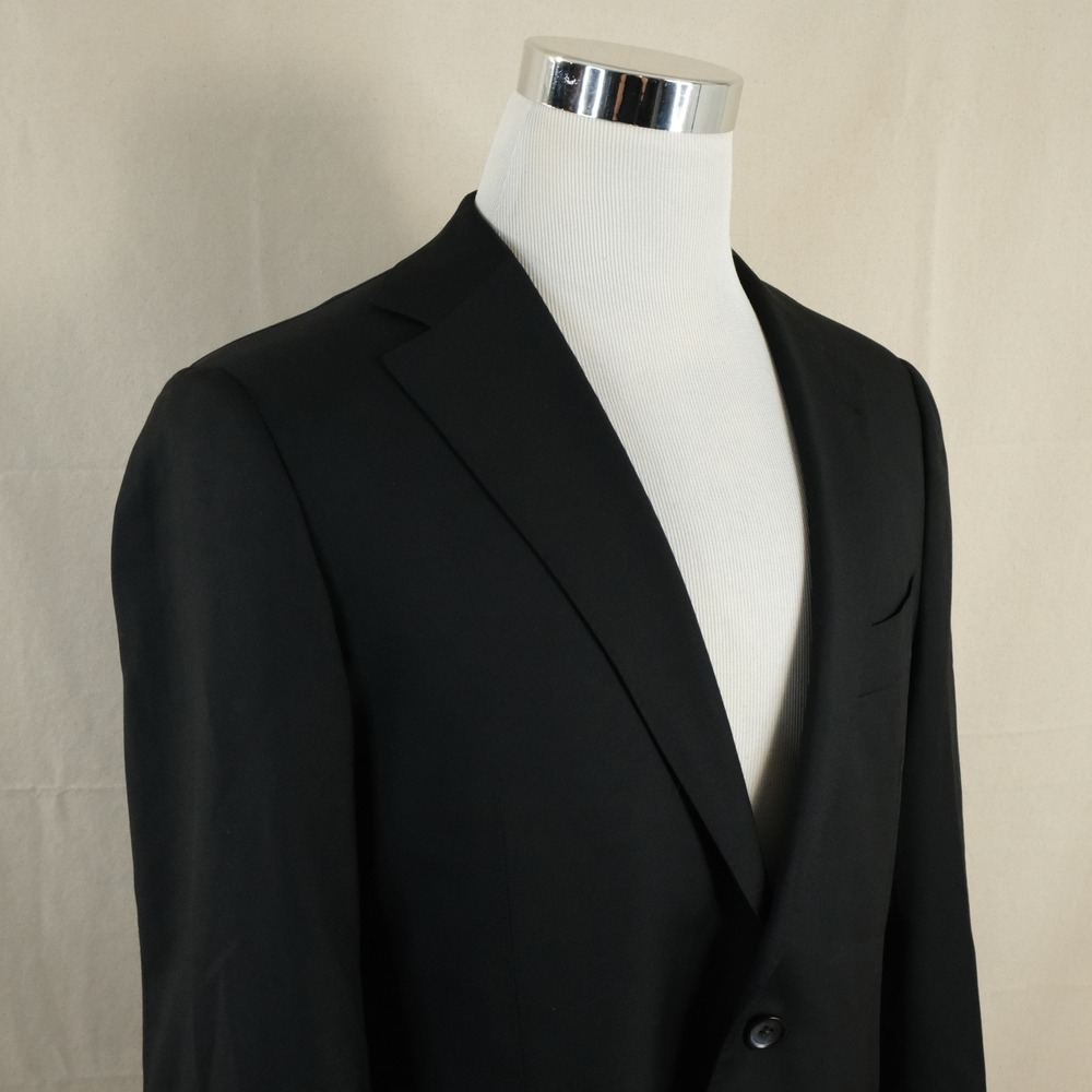 Suitsupply 42R Slim Lazio Sport Coat 100% Wool Black Two Button Double Vented